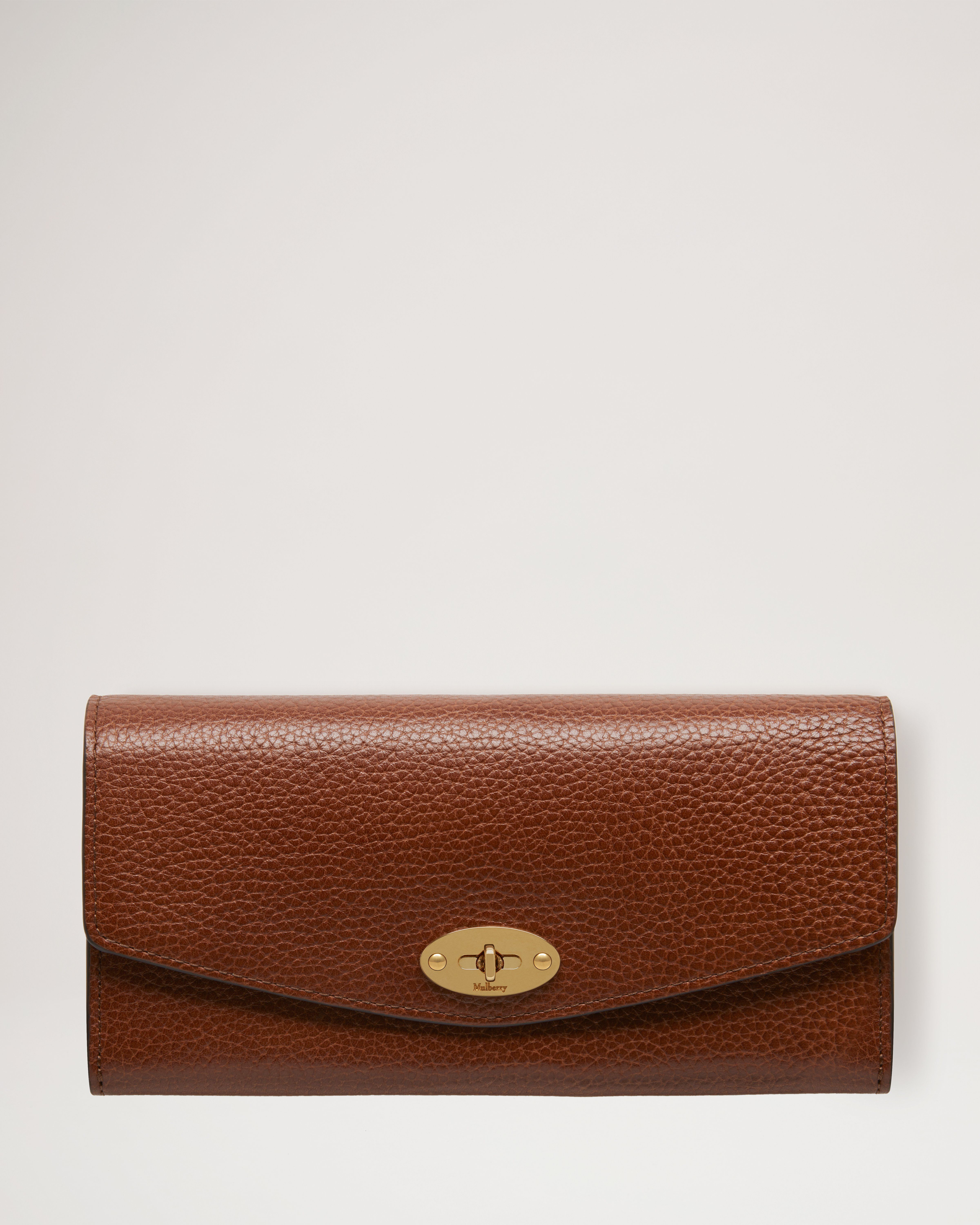 マルベリー／MULBERRY 長財布 財布 ウォレット レディース 女性 女性用レザー 革 本革 ブラウン 茶  RL4440 205D614 Continental Wallet Small Classic Grain フラップ式 小銭入れありファッション小物