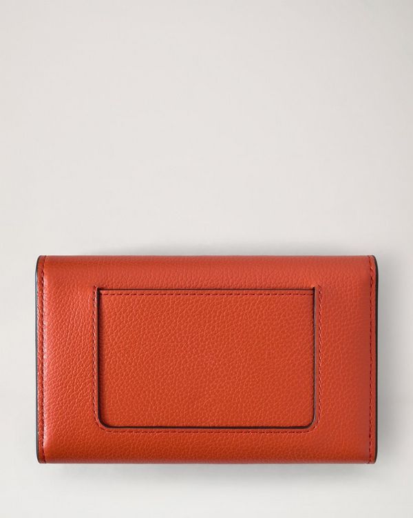 Mulberry | Medium Darley Wallet | Coral Orange Small Classic Grain