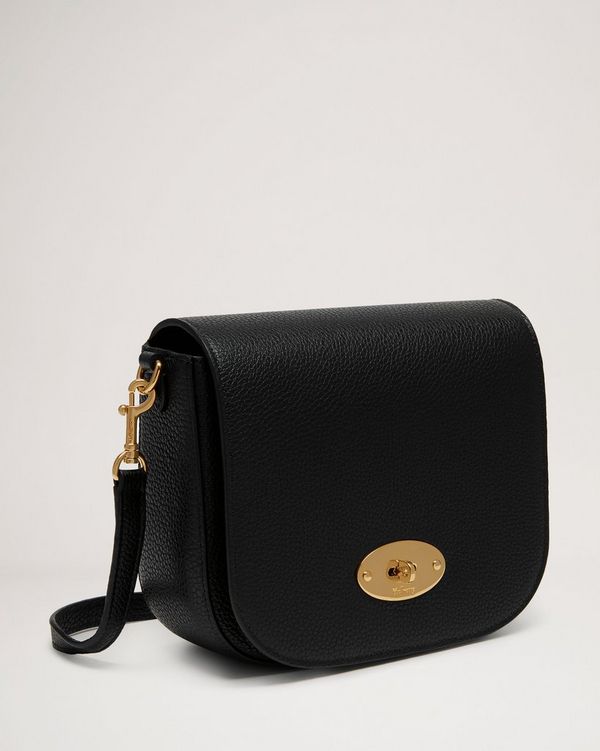 Mulberry Darley Small Shoulder Bag in Black Heavy Grain Leather - SOLD