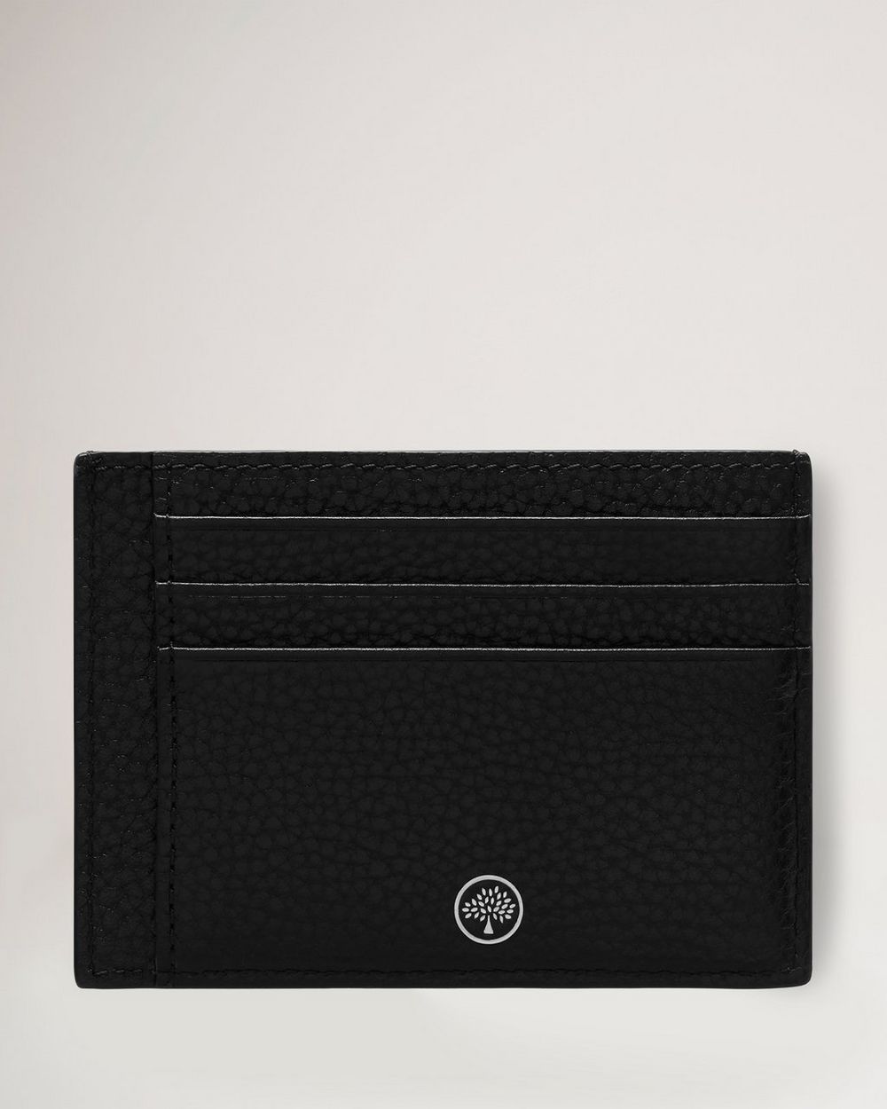 Card Holder Black Natural Grain Leather Men Mulberry