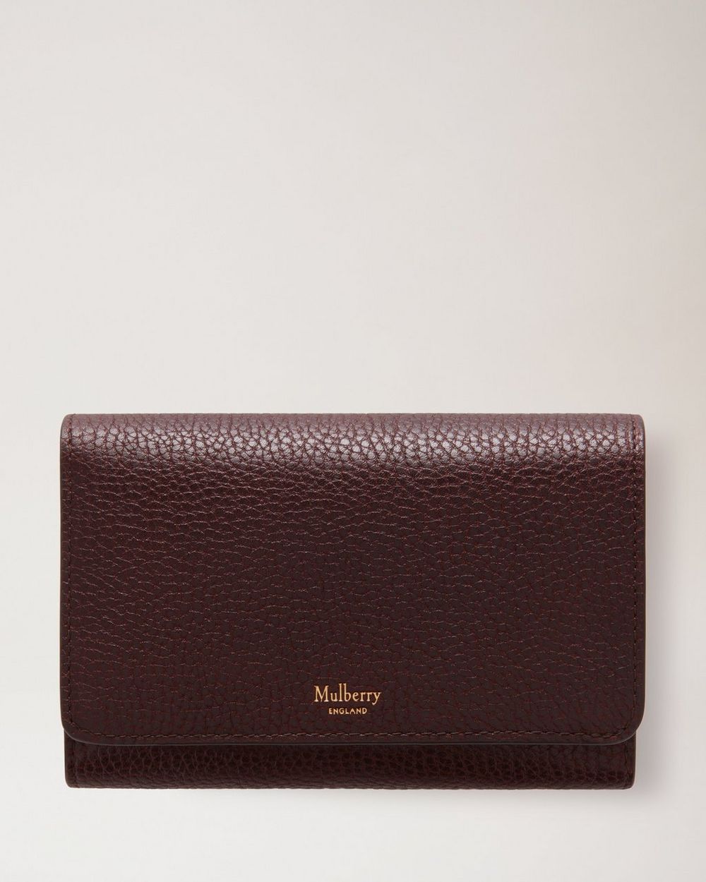 Medium Continental French Purse Oxblood Natural Grain Leather Women Mulberry