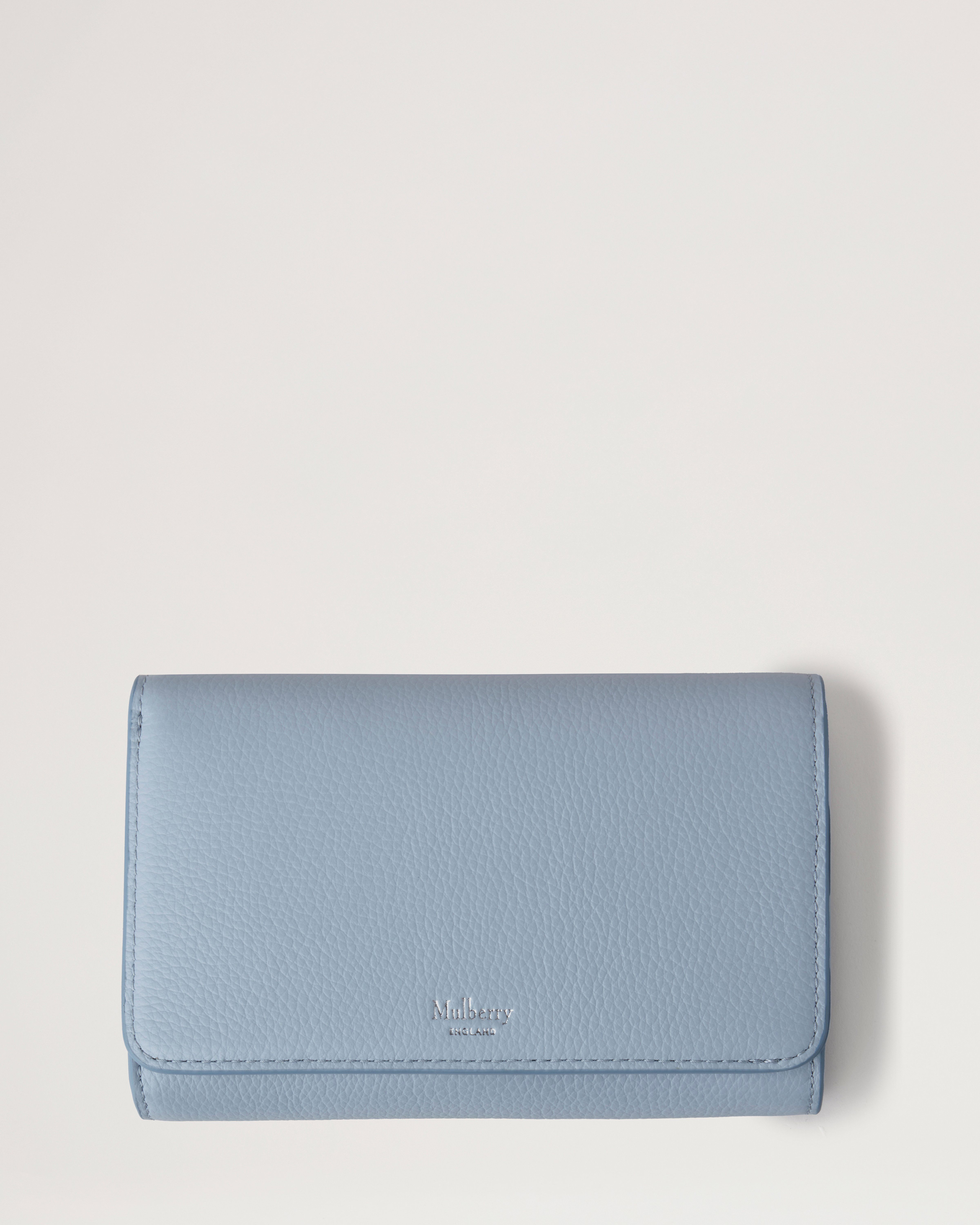 Medium Continental French Purse | Poplin Blue Small Classic Grain ...