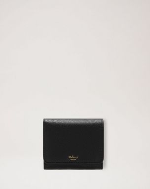 Mulberry Plaque Small Zip Coin Pouch, Black Small Classic Grain, Women