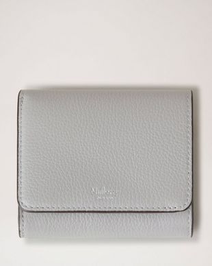 Celine Grey Grained Leather Small Trifold Wallet Celine