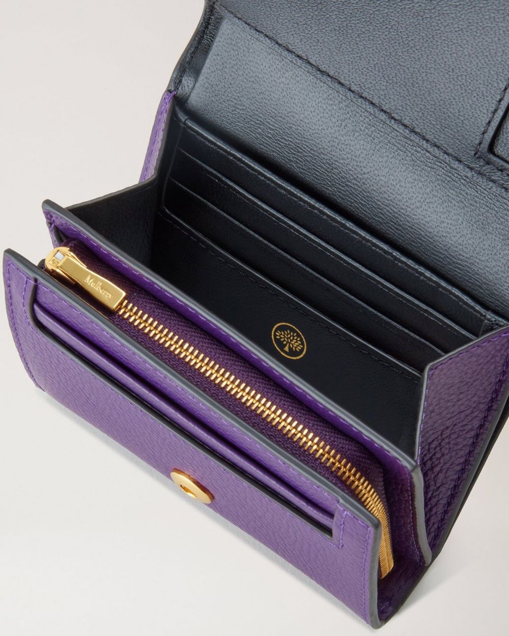 Small Continental French Purse | Amethyst Small Classic Grain | Women ...