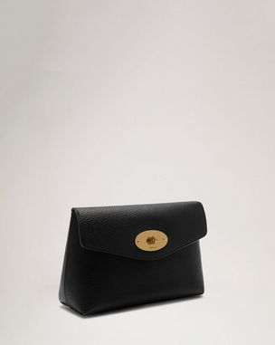 Mulberry Plaque Small Zip Around Purse, Black Small Classic Grain, Women