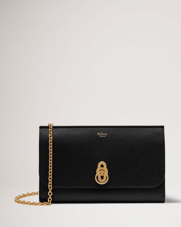Mulberry Amberley チェーンショルダーバック/クラッチ Mulberry | Amberley Clutch | Black Cross Grain Leather