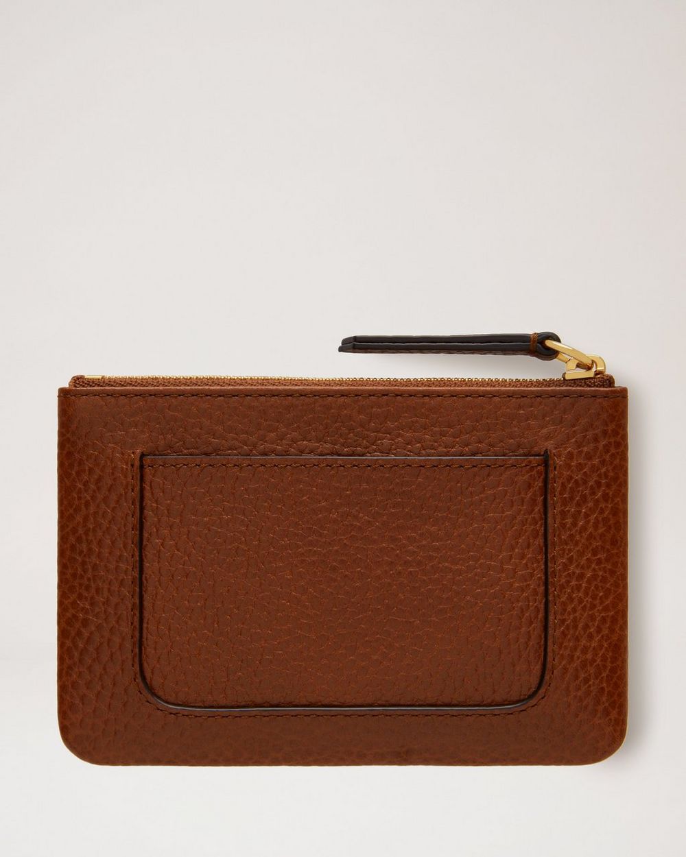 Mulberry Plaque Small Zip Coin Pouch | Oak Natural Grain Leather ...