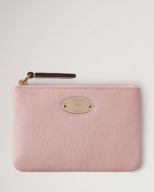 Mulberry Plaque Small Zip Coin Pouch Icy Pink Small Classic