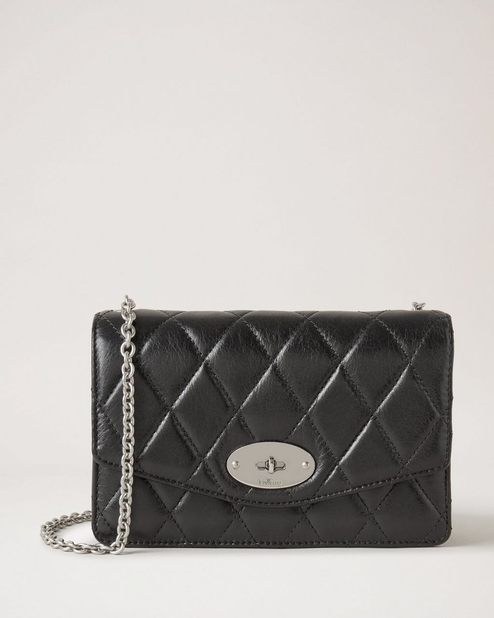 Small Darley Black Quilted Shiny Calf Darley Mulberry
