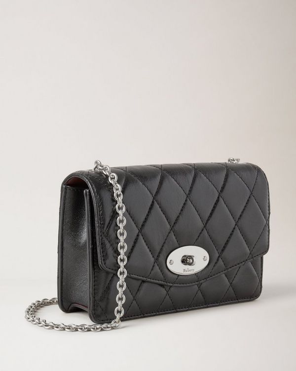 Small Darley | Black Quilted Shiny Calf | Darley | Mulberry