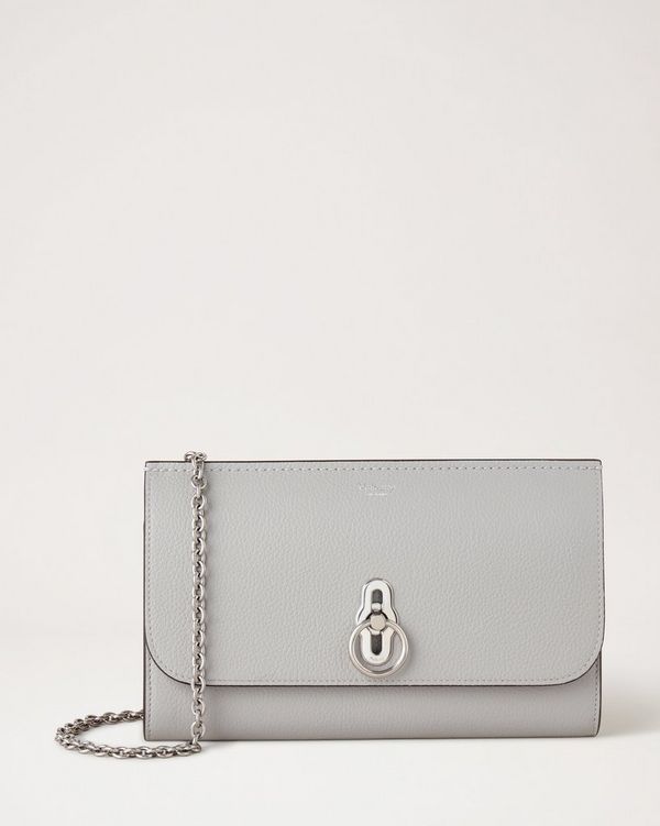 Grey discount leather clutch