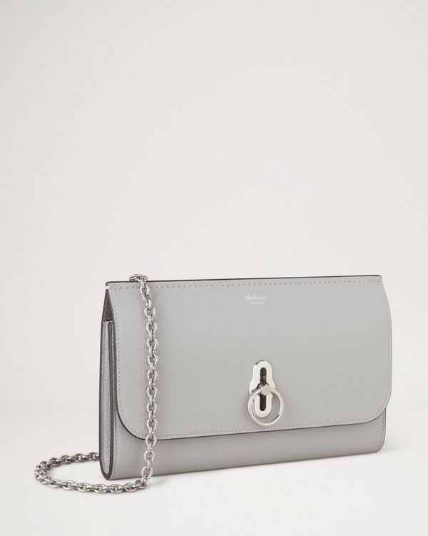 Amberley Clutch Pale Grey Small Classic Grain Women Mulberry