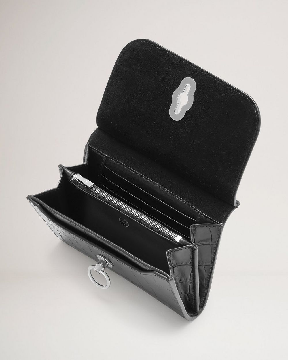 Amberley Medium Wallet Black Bovine Women Mulberry