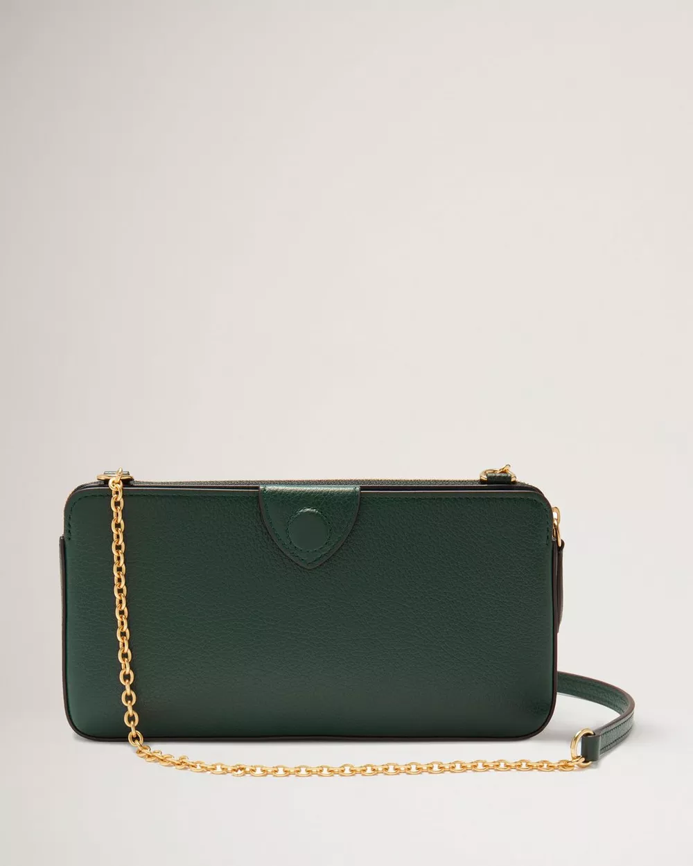 Mulberry Plaque Wallet on Chain Mulberry Green Small Classic Grain