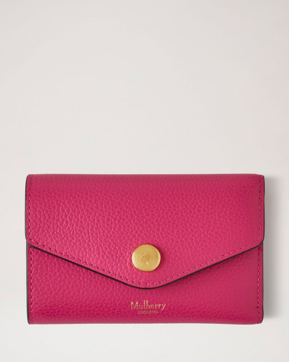 Folded MultiCard Wallet Mulberry Pink Small Classic Grain Women