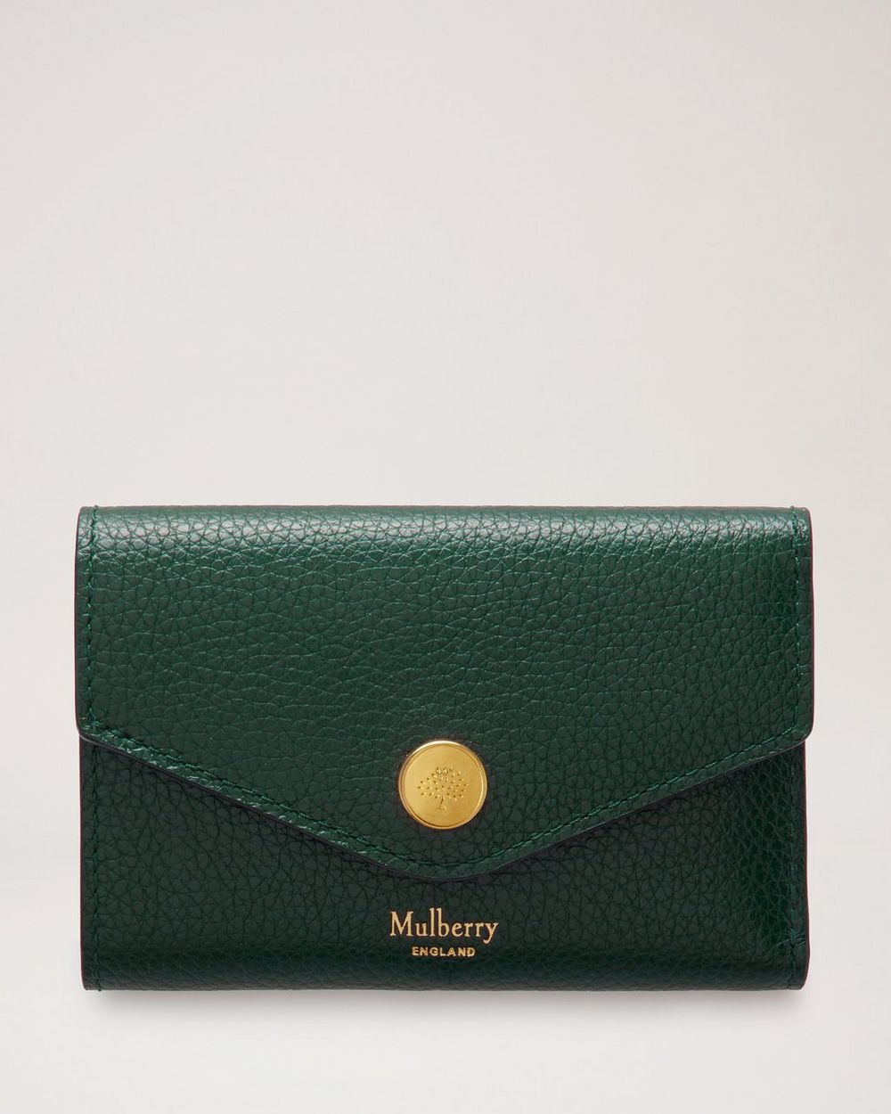 Folded Multi-Card Wallet  Mulberry Green Small Classic Grain