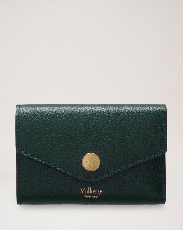 Folded Multi-Card Wallet  Mulberry Green Small Classic Grain