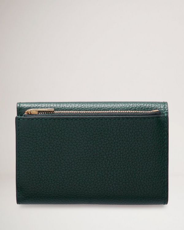 Folded Multi Card Wallet Mulberry Green Small Classic Grain Women Mulberry