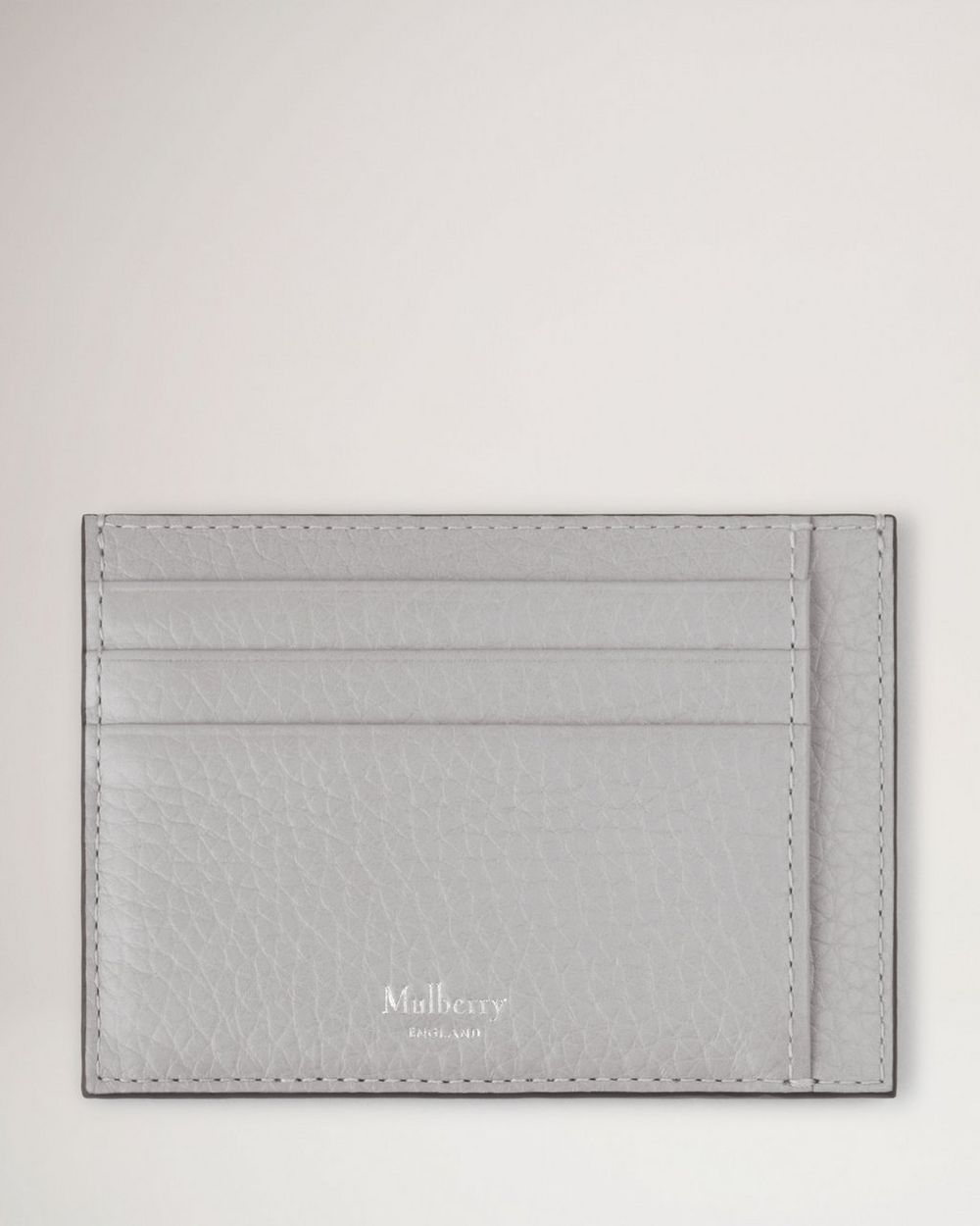 Card Holder Pale Grey Heavy Grain Men Mulberry