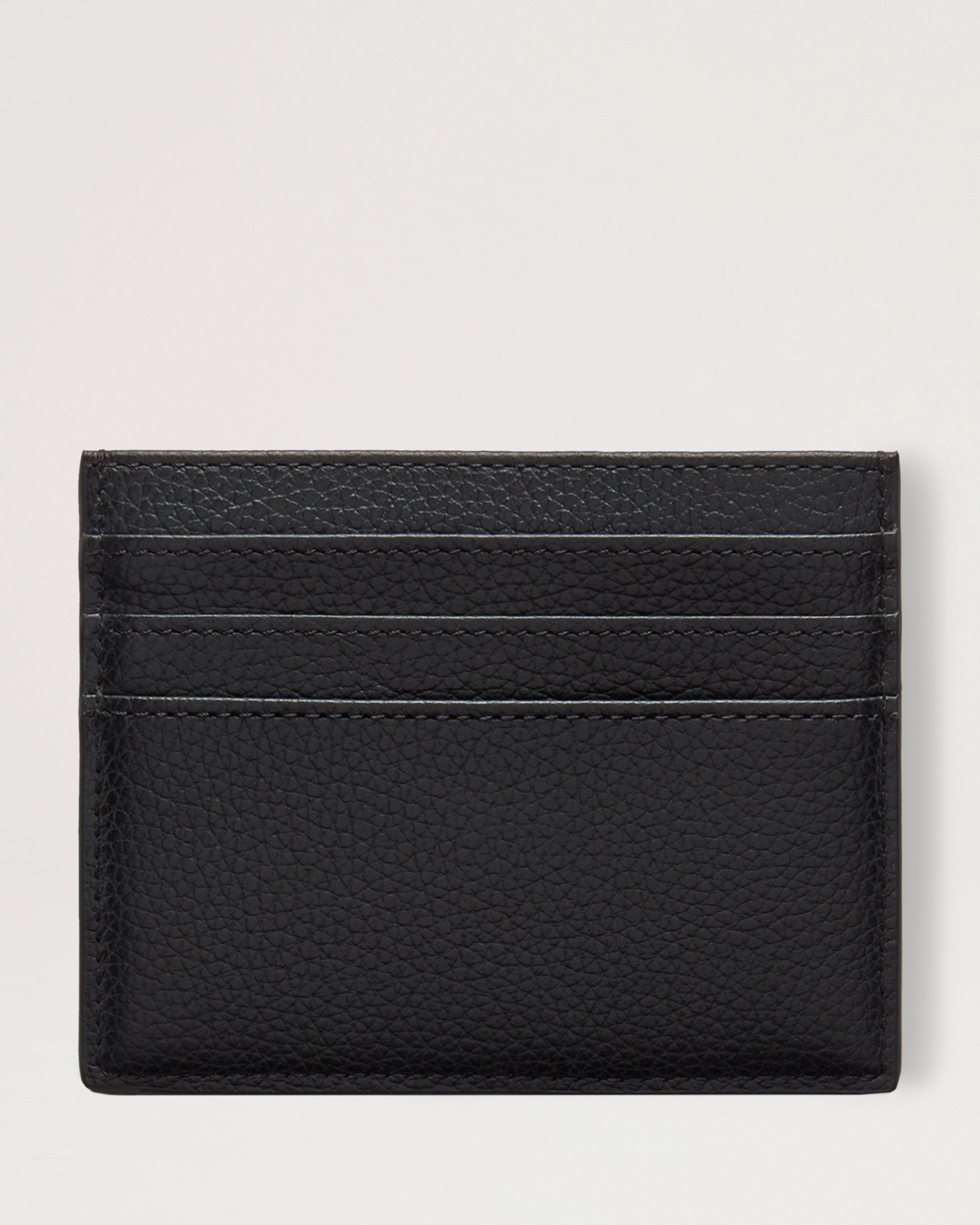 Zipped Credit Card Slip, Black Small Classic Grain, Women