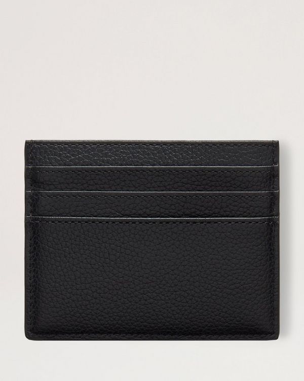 Zipped Credit Card Slip, Black Small Classic Grain, Women