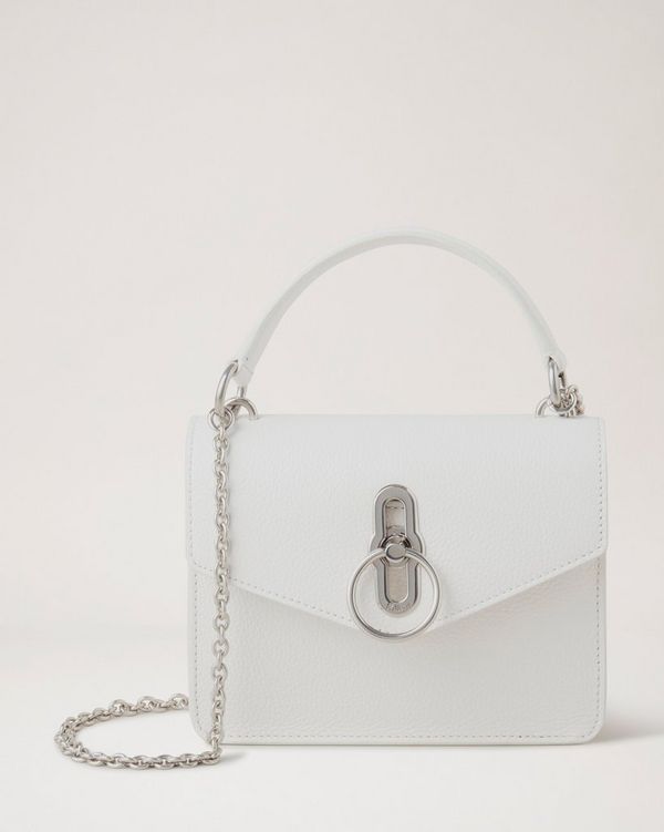 Mulberry Small Amberley Leather Crossbody Bag in White