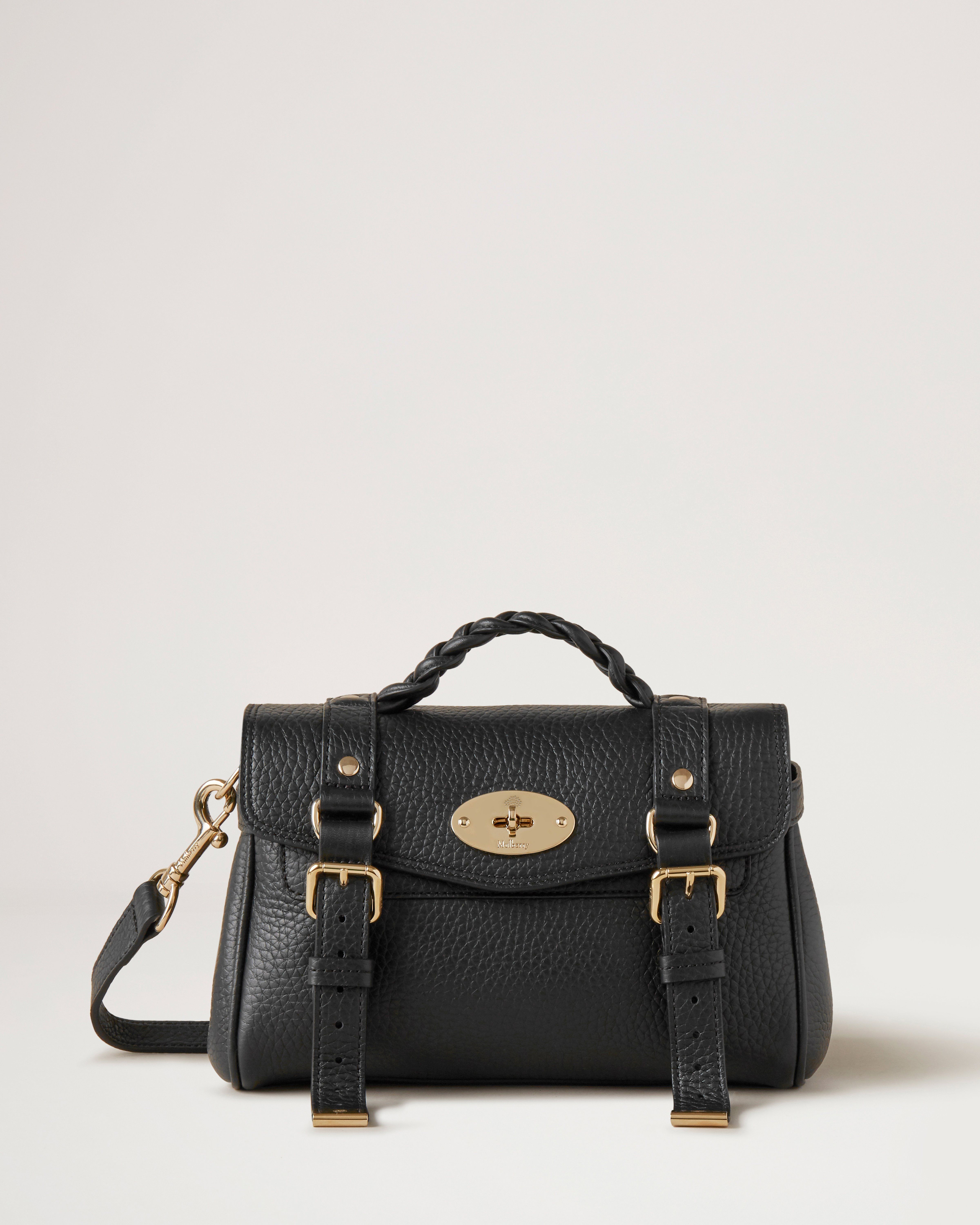 Mini Alexa | Black Heavy Grain | Mini & Micro Bags | Mulberry