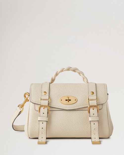 Mini Alexa Grobe Narbung in Eggshell Damen Mulberry