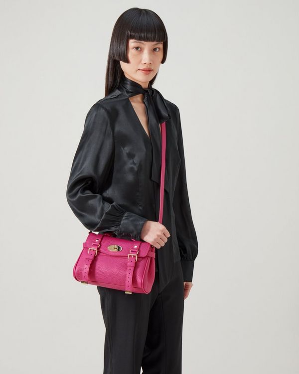 Mini Alexa Mulberry Pink Heavy Grain Women Mulberry