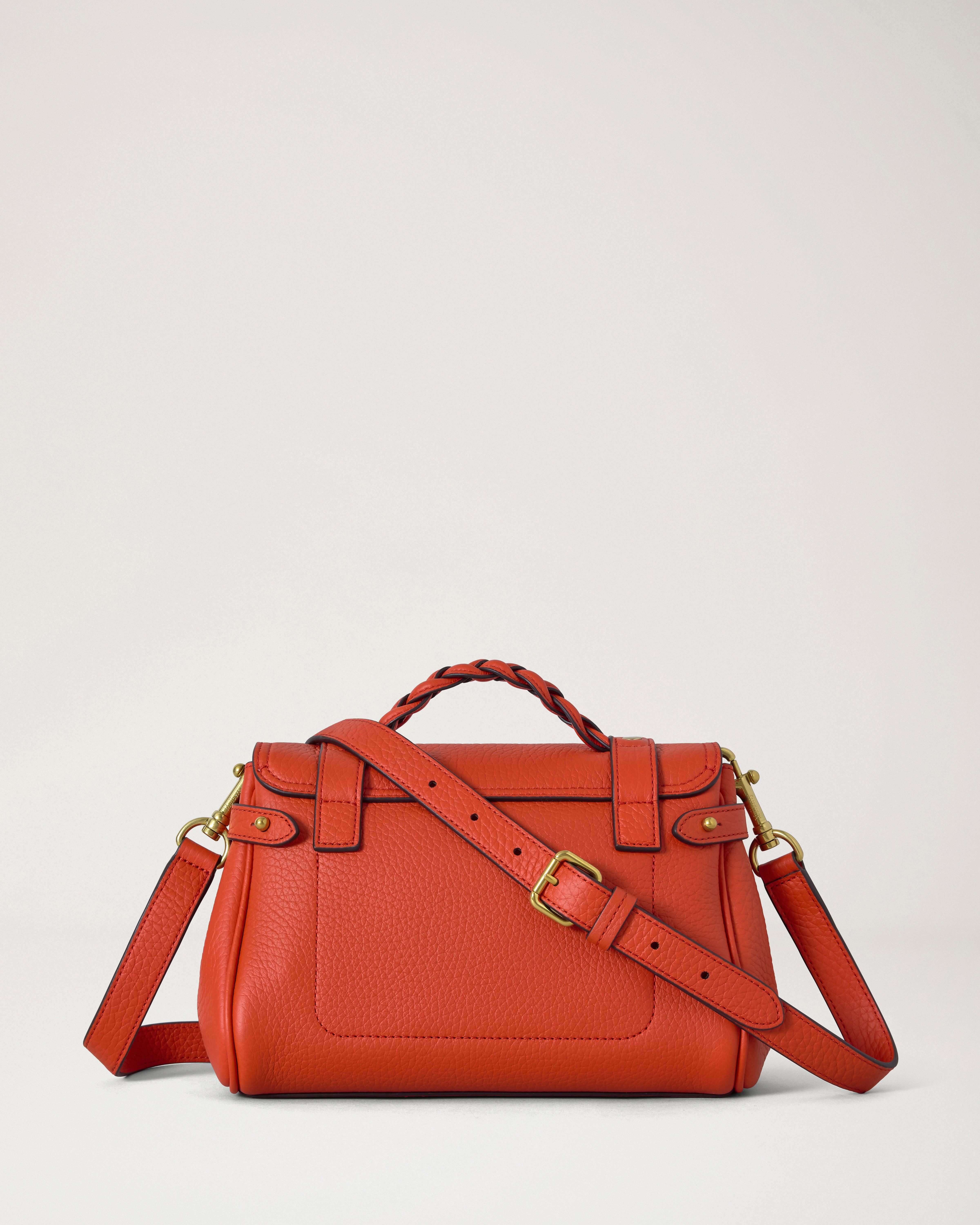 Mulberry | Mini Alexa | Coral Orange Heavy Grain | Women