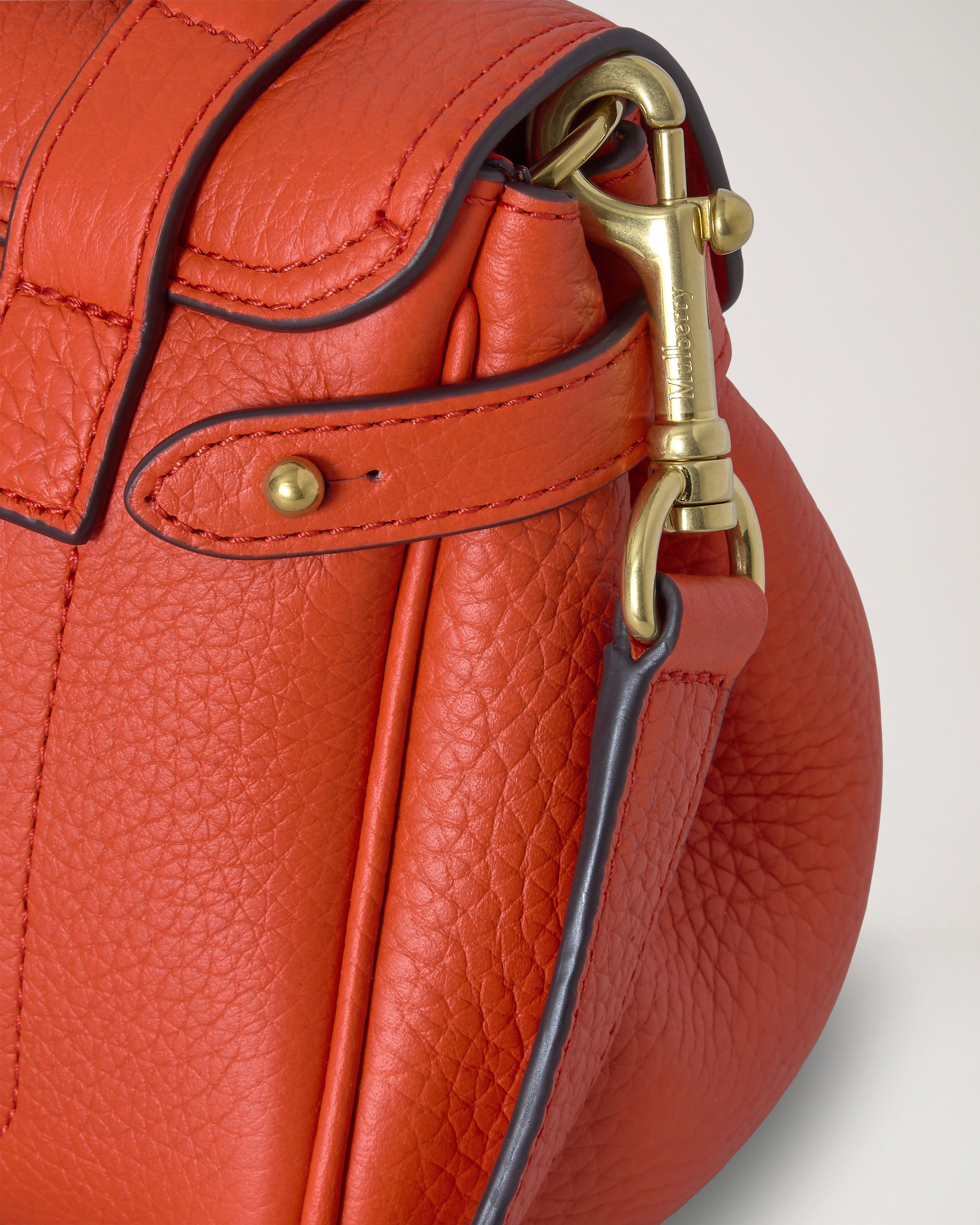 Mulberry | Mini Alexa | Coral Orange Heavy Grain | Women