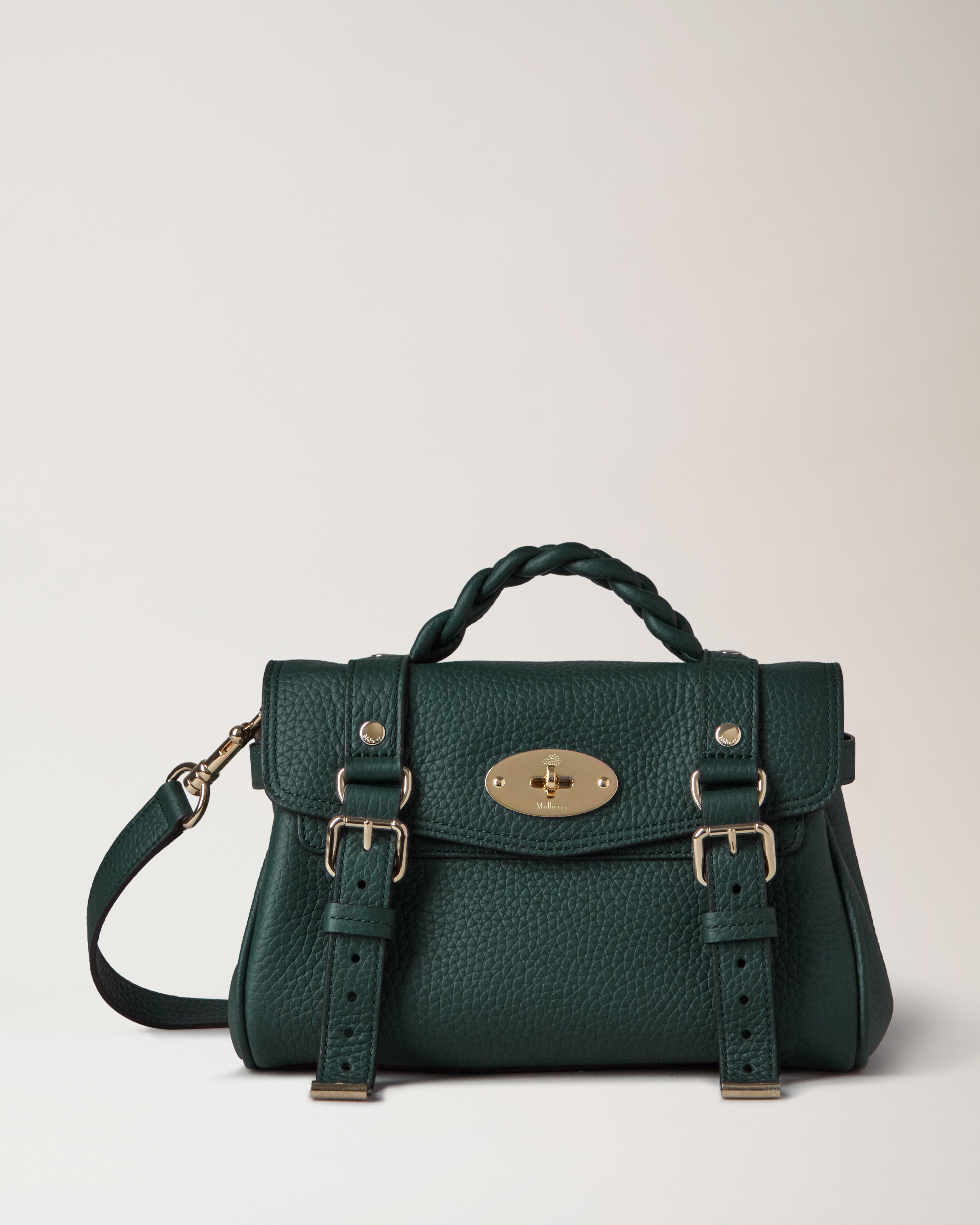 Mini Alexa Mulberry Green Heavy Grain Women Mulberry