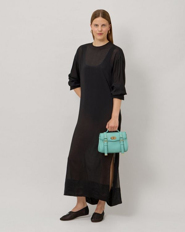 Mulberry | Mini Alexa | Marina Blue Heavy Grain | The Occasionwear