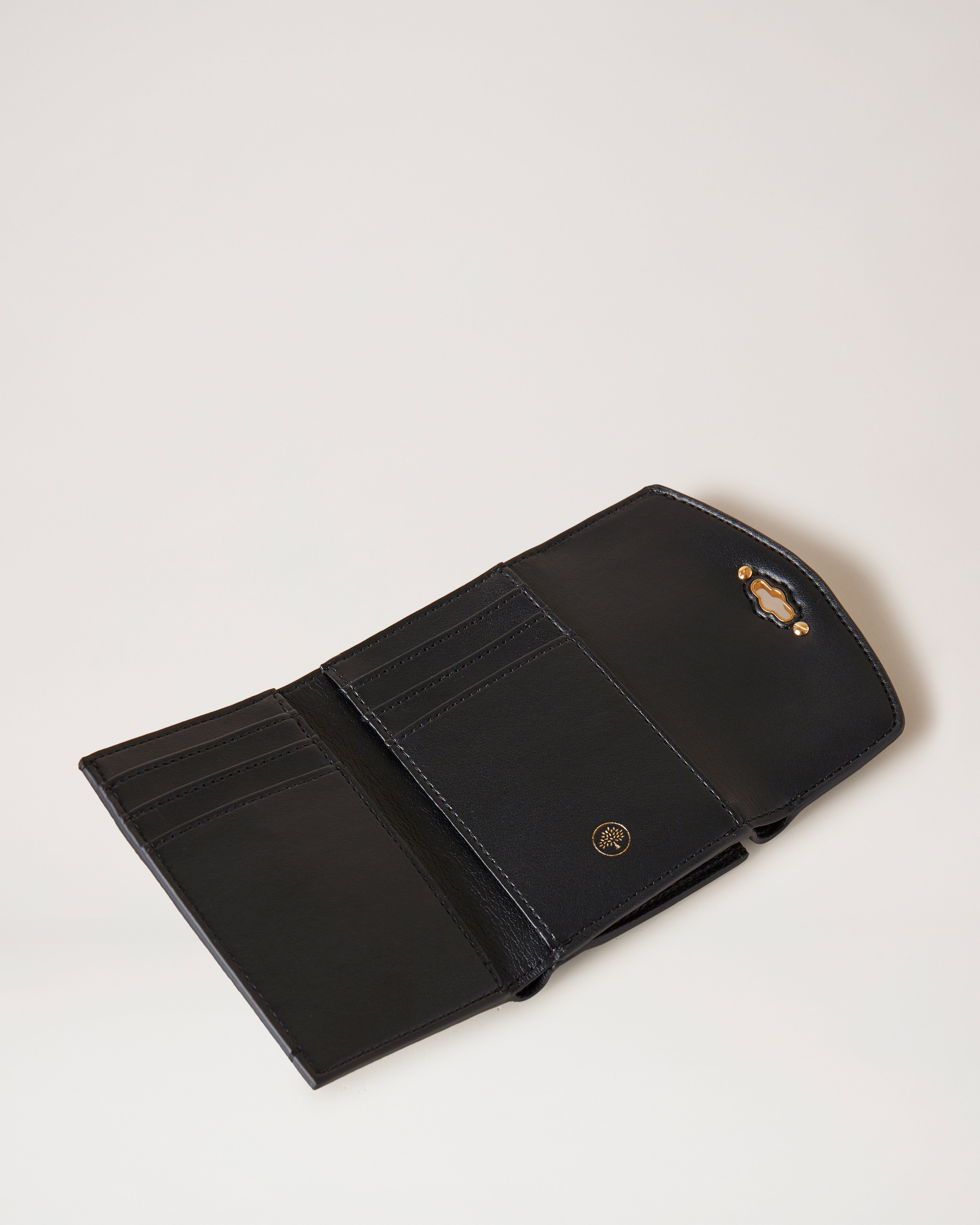 Womens Mulberry black Leather Folded Multi-Card Wallet