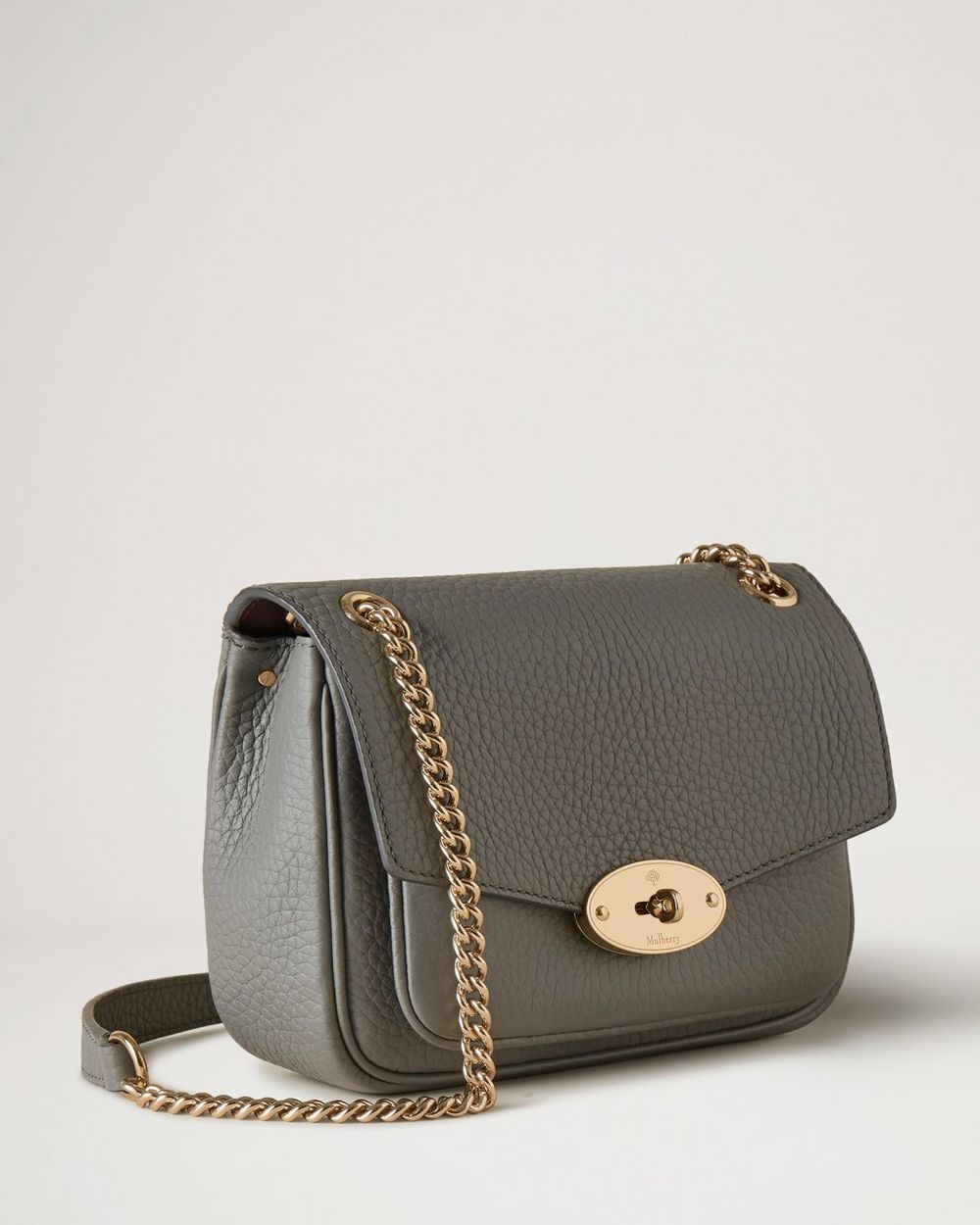 Mini Darley Shoulder Bag | Charcoal Heavy Grain | Darley | Mulberry