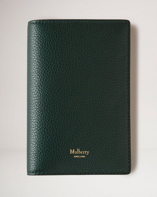 Passport Cover Black Grained Calfskin with CD Icon Signature