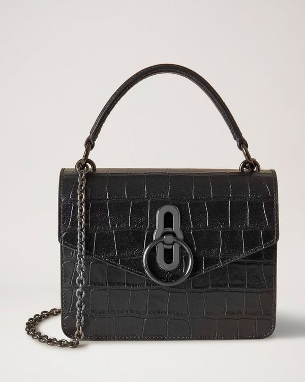 Small Amberley Crossbody Black Soft Printed Croc Women Mulberry