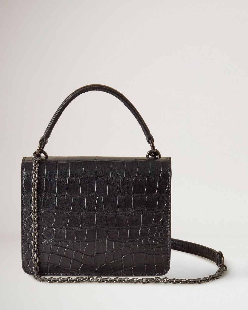 Small Amberley Crossbody Black Soft Printed Croc Women Mulberry