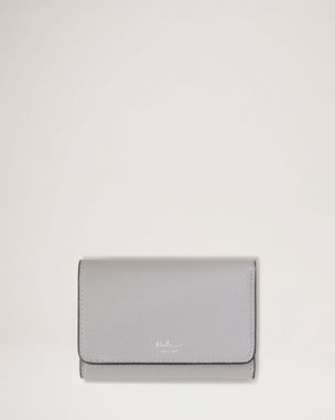 Folded Multi-Card Wallet | Pale Grey Micro Classic Grain | Women 