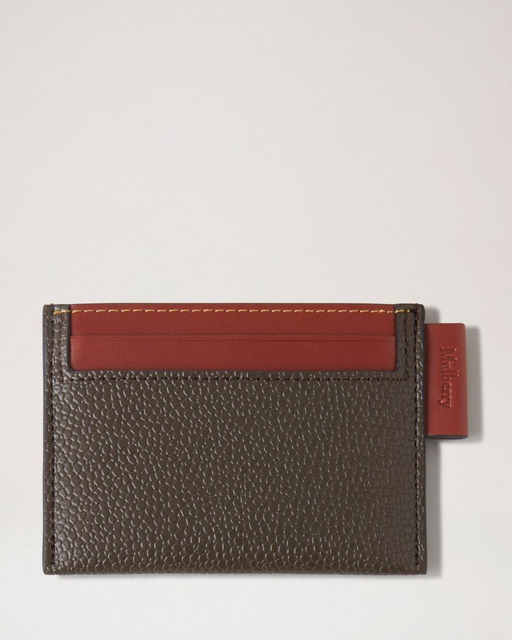 Flat Leather Card Case, Red, Flat Card Holders
