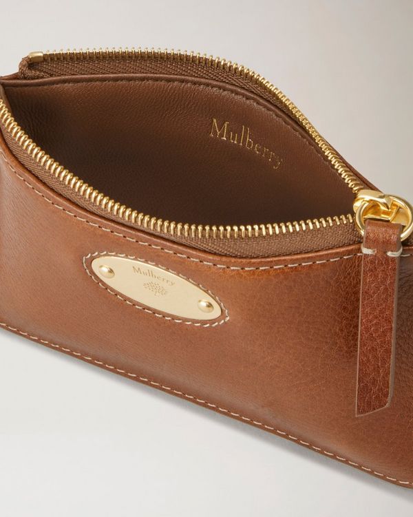 Mulberry | Mulberry Plaque Small Zip Coin Pouch | Oak NVT | Women