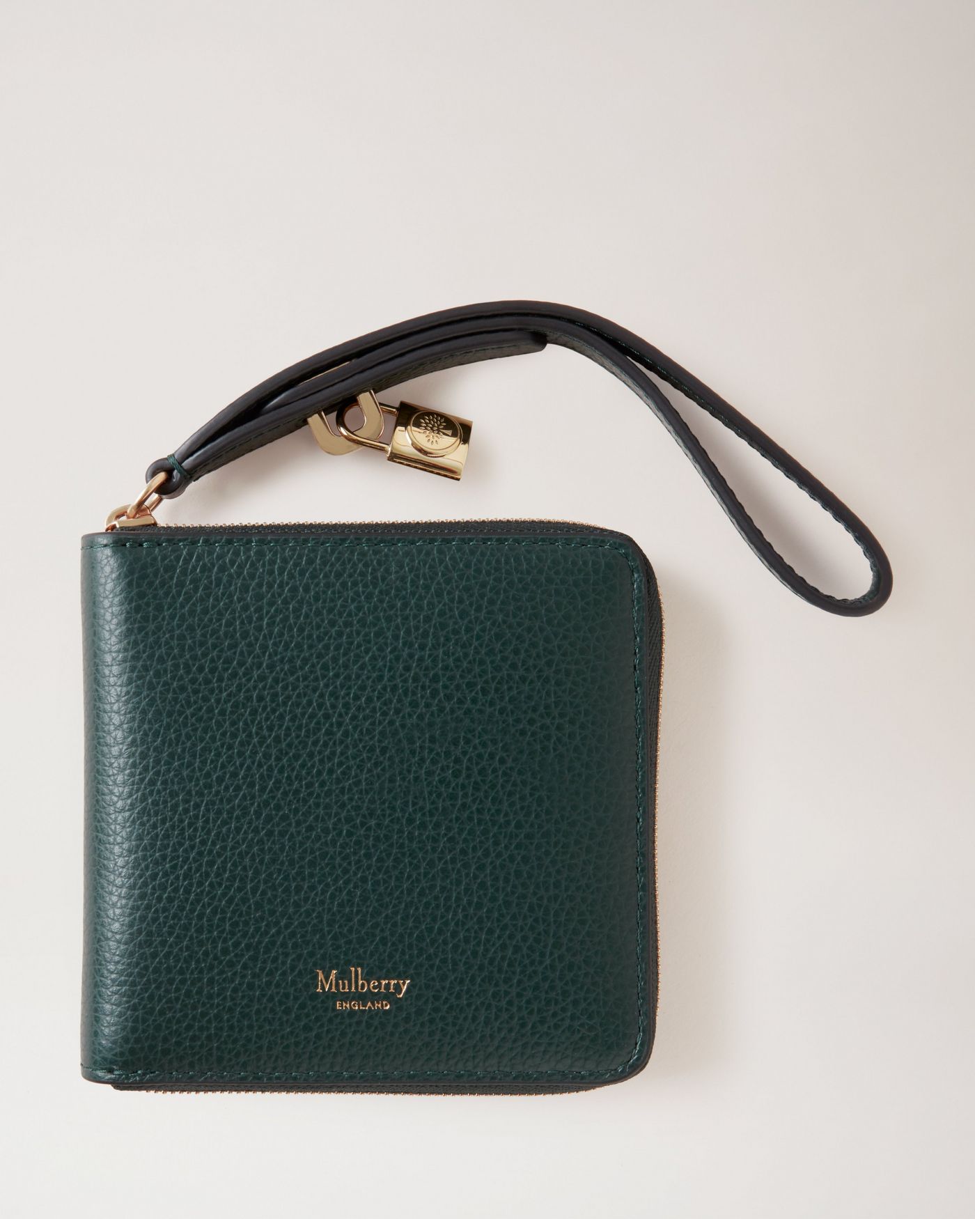 Billie Square Zip Around Purse Mulberry Green Small Classic Grain