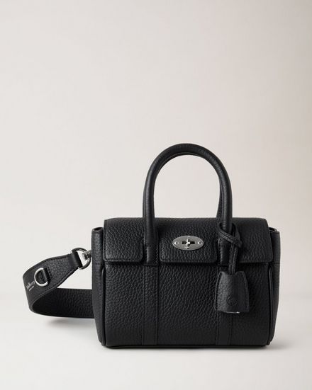 Mulberry | ミニ ベイズウォーター | ブラック ヘビー グレイン Mulberry | ミニ ベイズウォーター | ブラック ヘビー グレイン