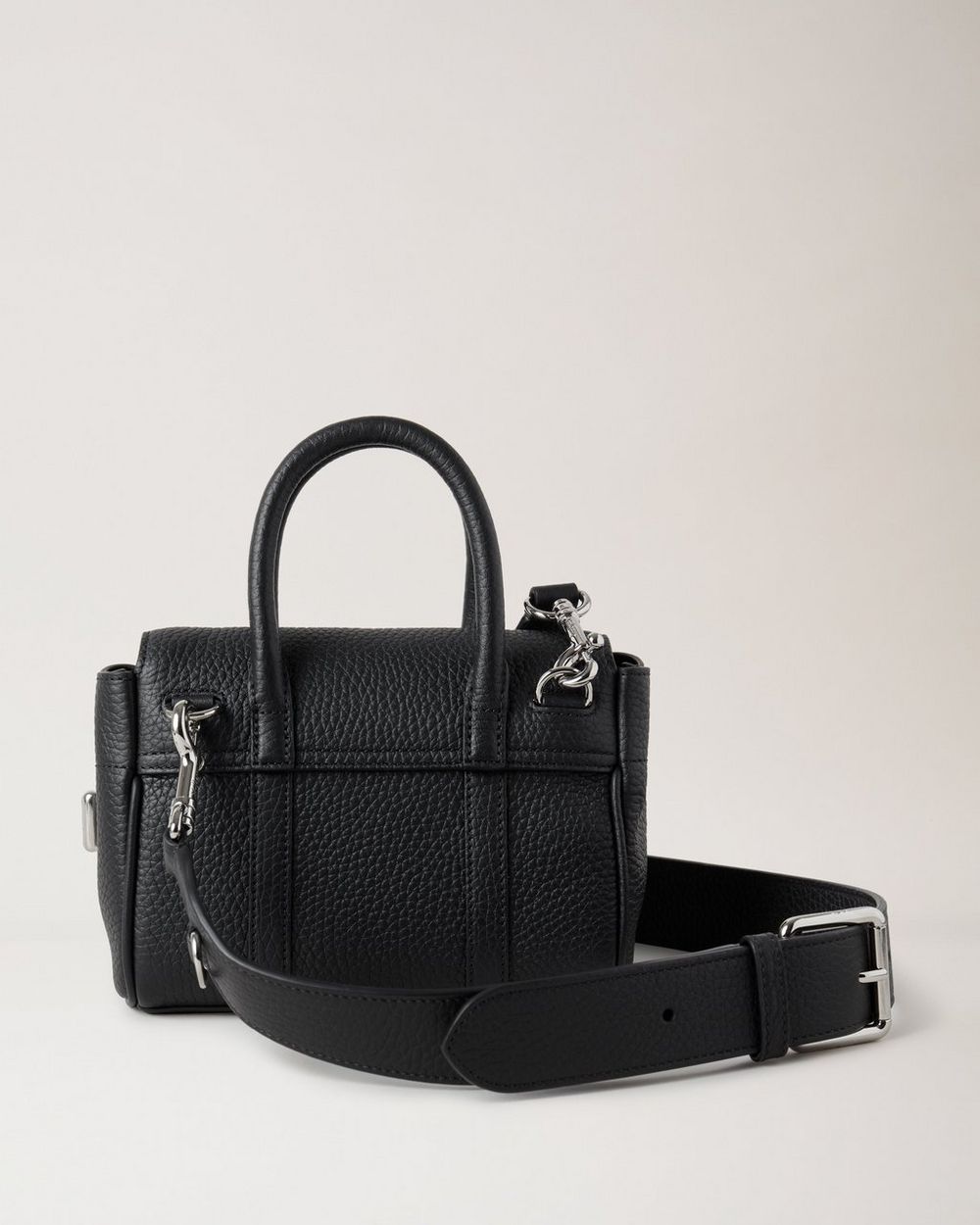 An Investment Bag: Mulberry Bayswater in Black Soft Gold Grainy Print