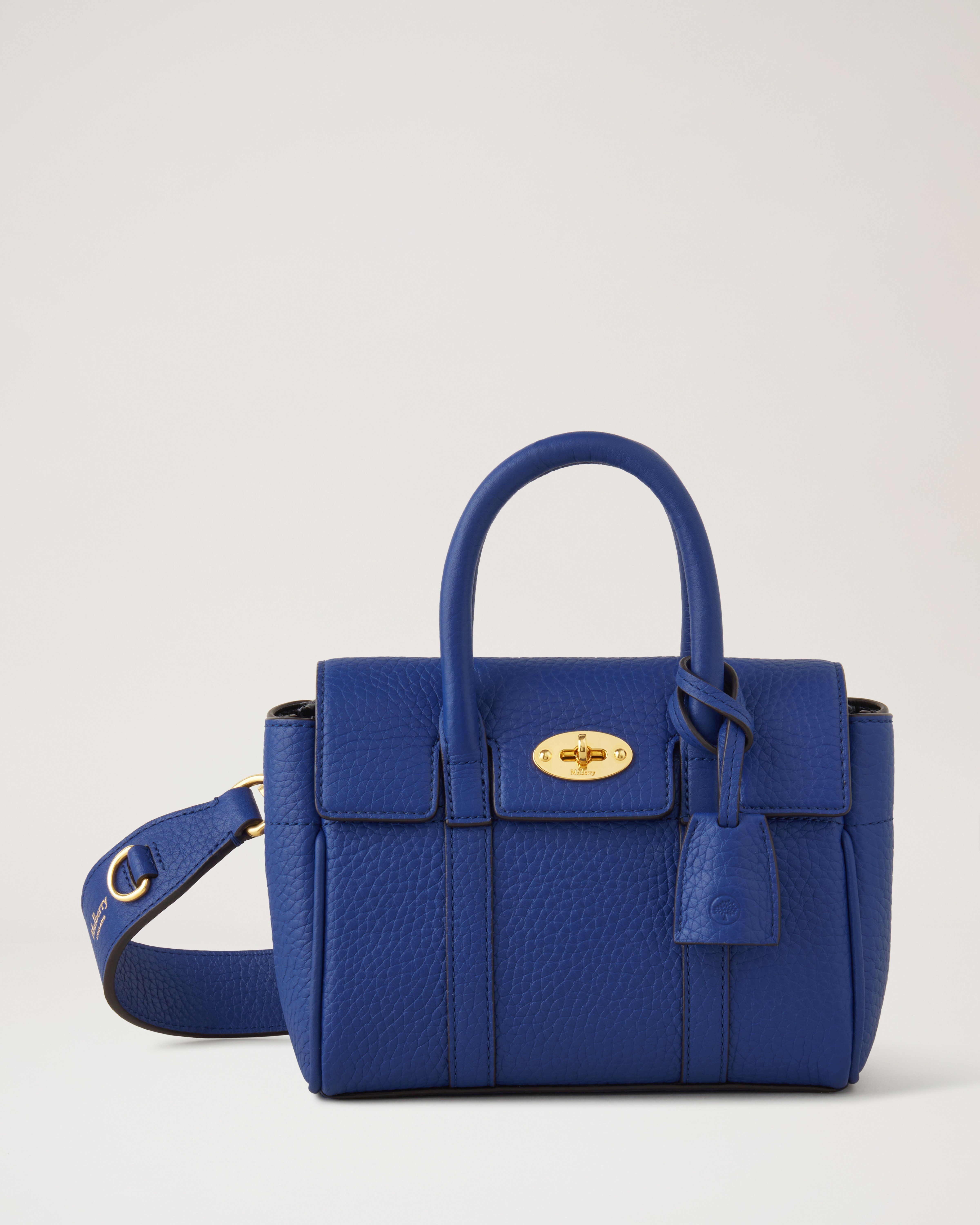 日本買取 MULBERRY マルベリー ベイズウォーター 黒に近い濃紺