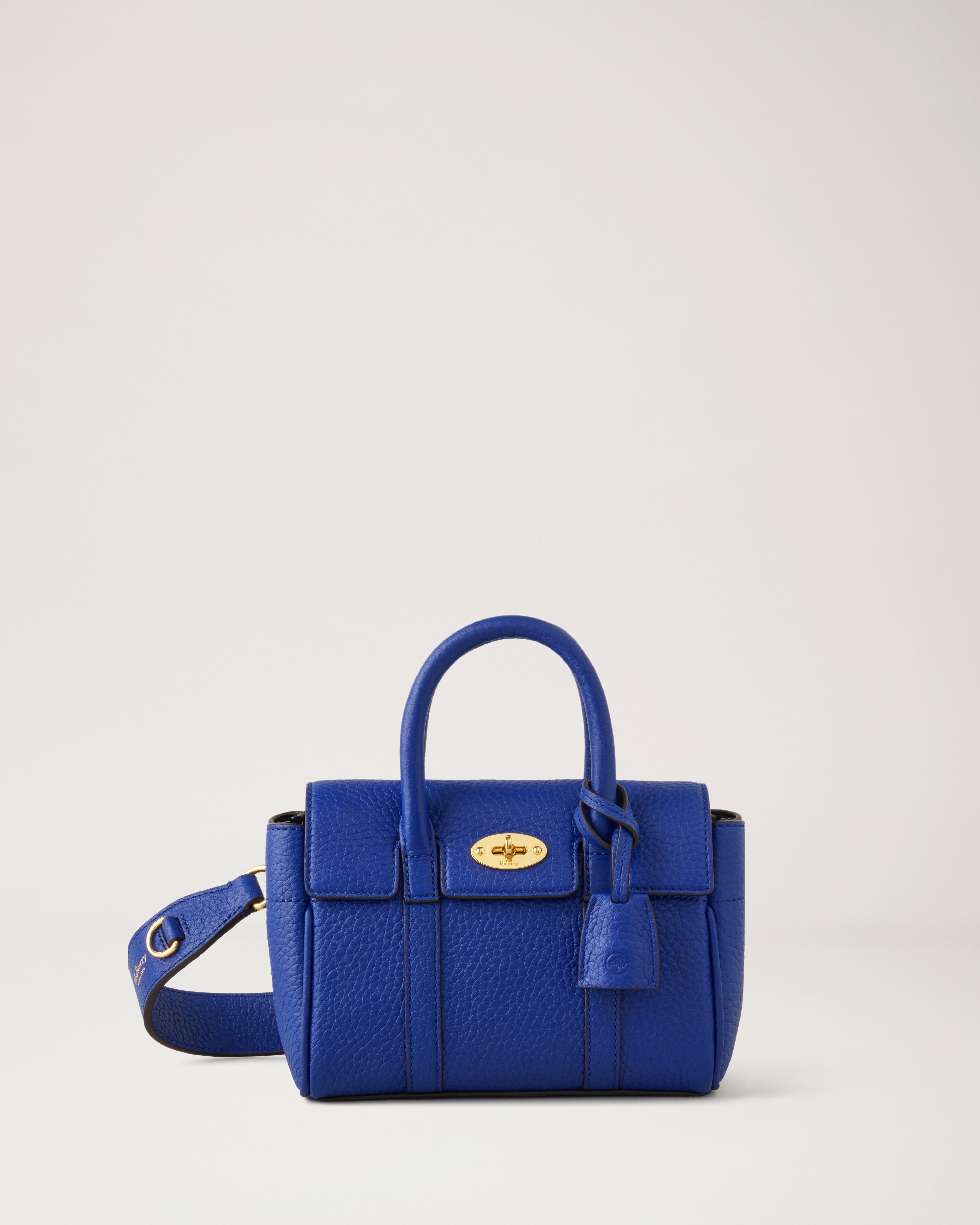 Mulberry Large Bayswater Double Zip Tote in Midnight Blue Shiny