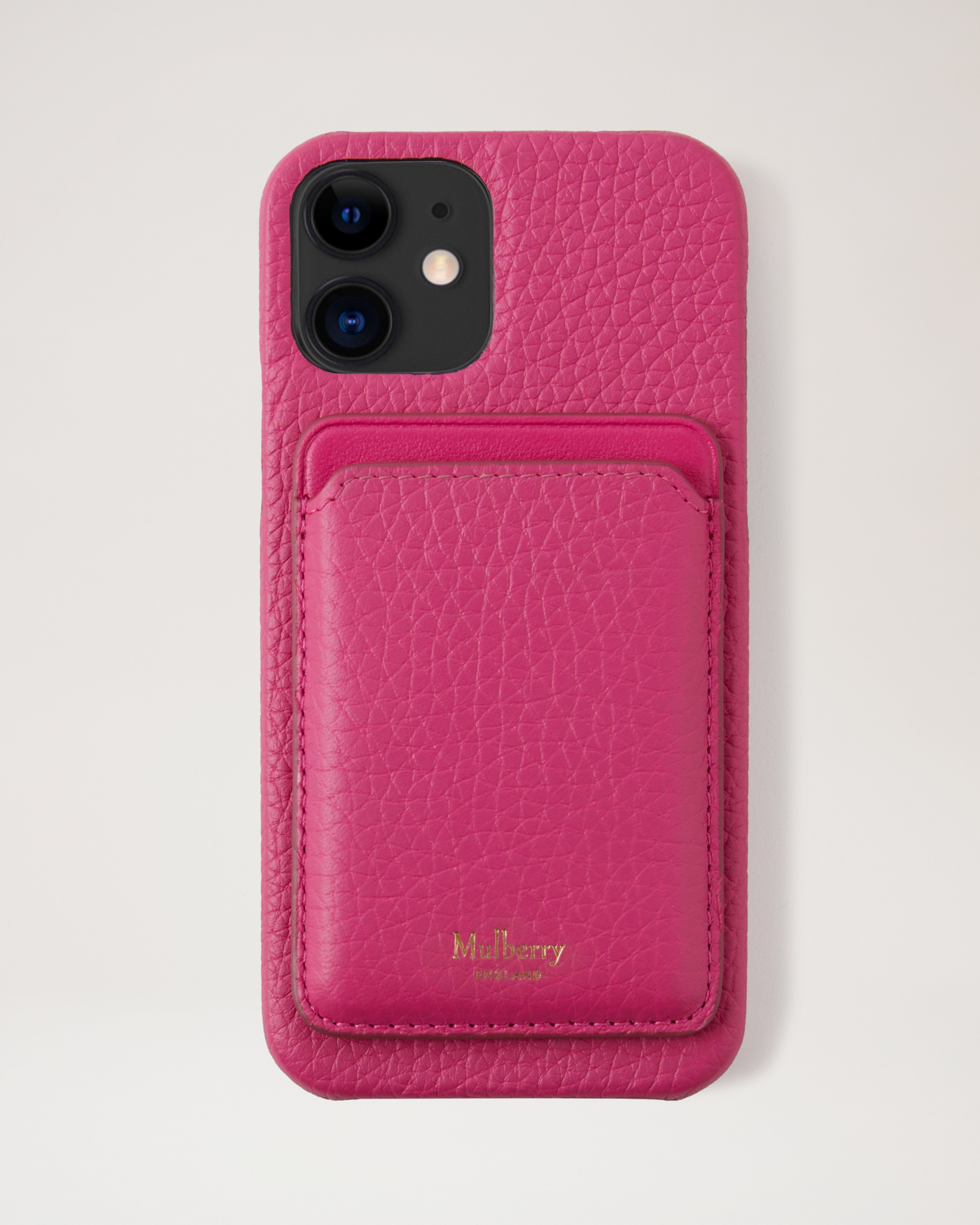 iPhone 12 Case with MagSafe Wallet | Mulberry Pink Heavy Grain | Women |  Mulberry