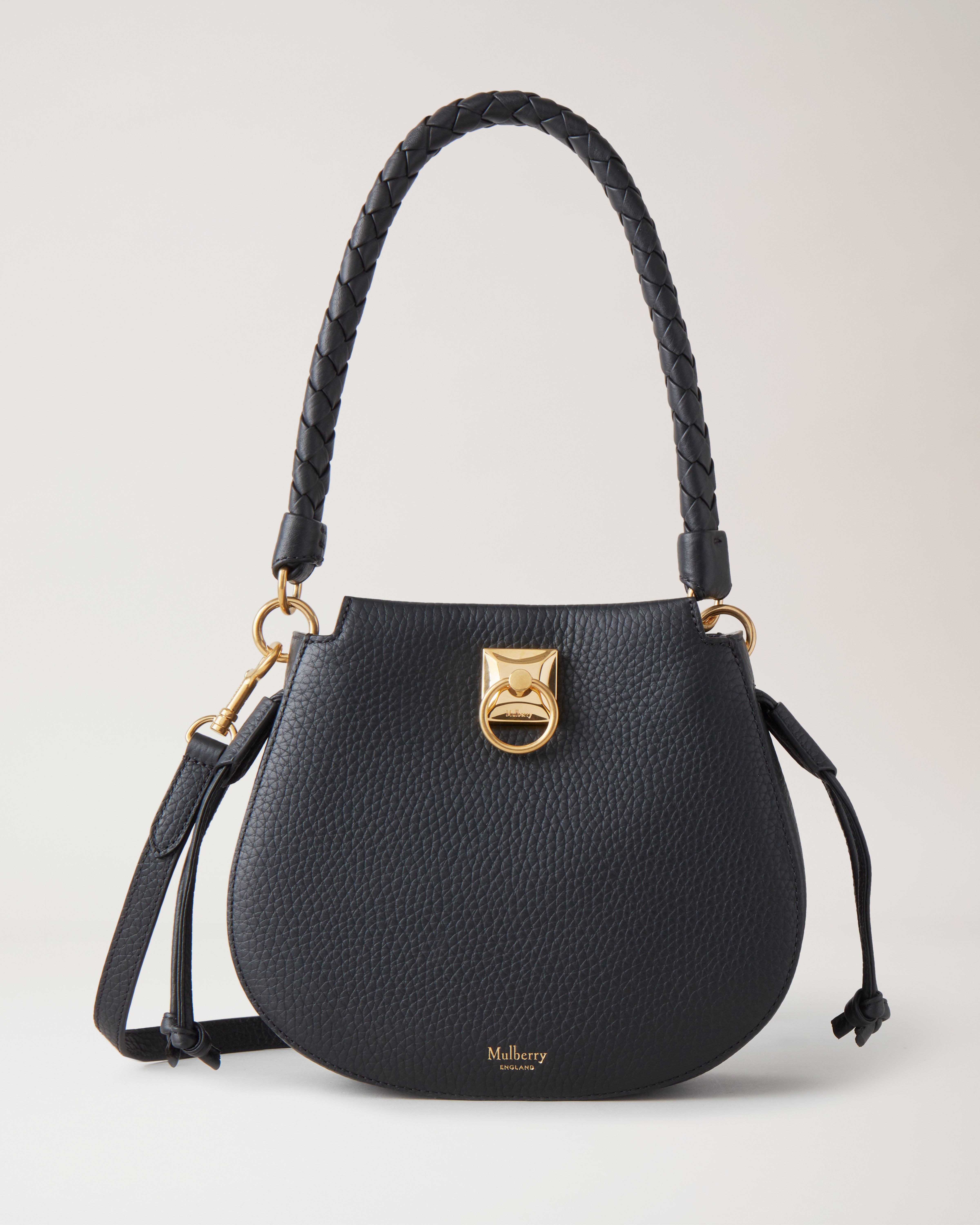 Mini Iris Hobo | Black Heavy Grain | Iris | Mulberry