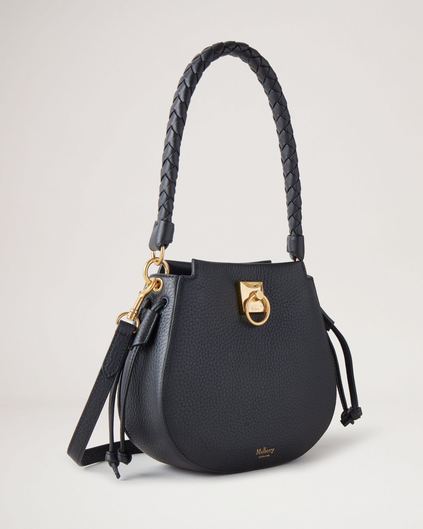 Mini Iris Hobo | Black Heavy Grain | Iris | Mulberry